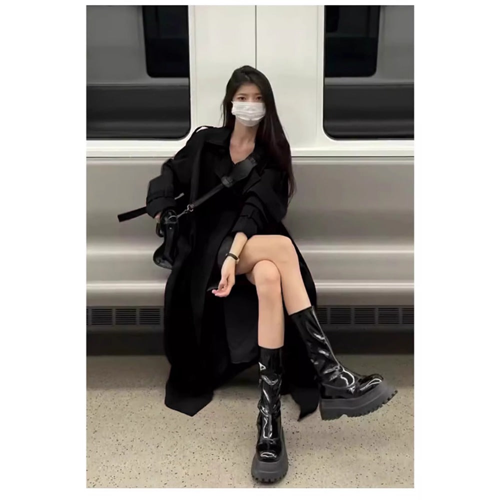 Long trench-coat double boutonnage pour femmes - Clotilde