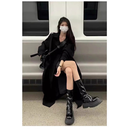 Long trench-coat double boutonnage pour femmes - Clotilde