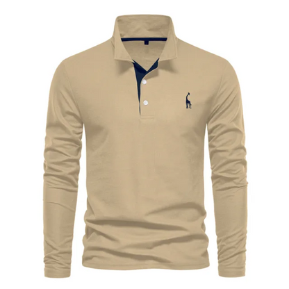 Polo golf manches longues pour hommes | Décontracté