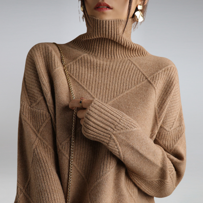 Femme Pull col roulé oversize | Long