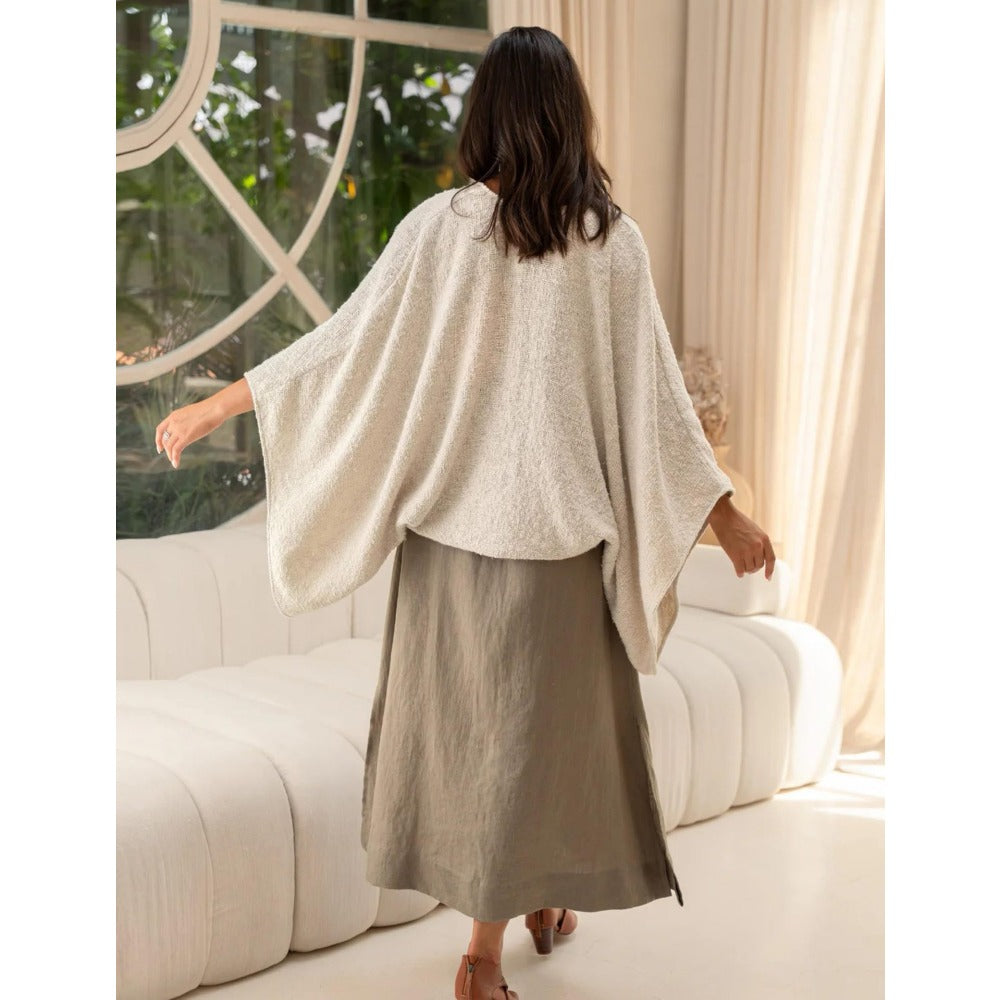 Cardigan tricoté à ouverture devant pour femmes - Fatima