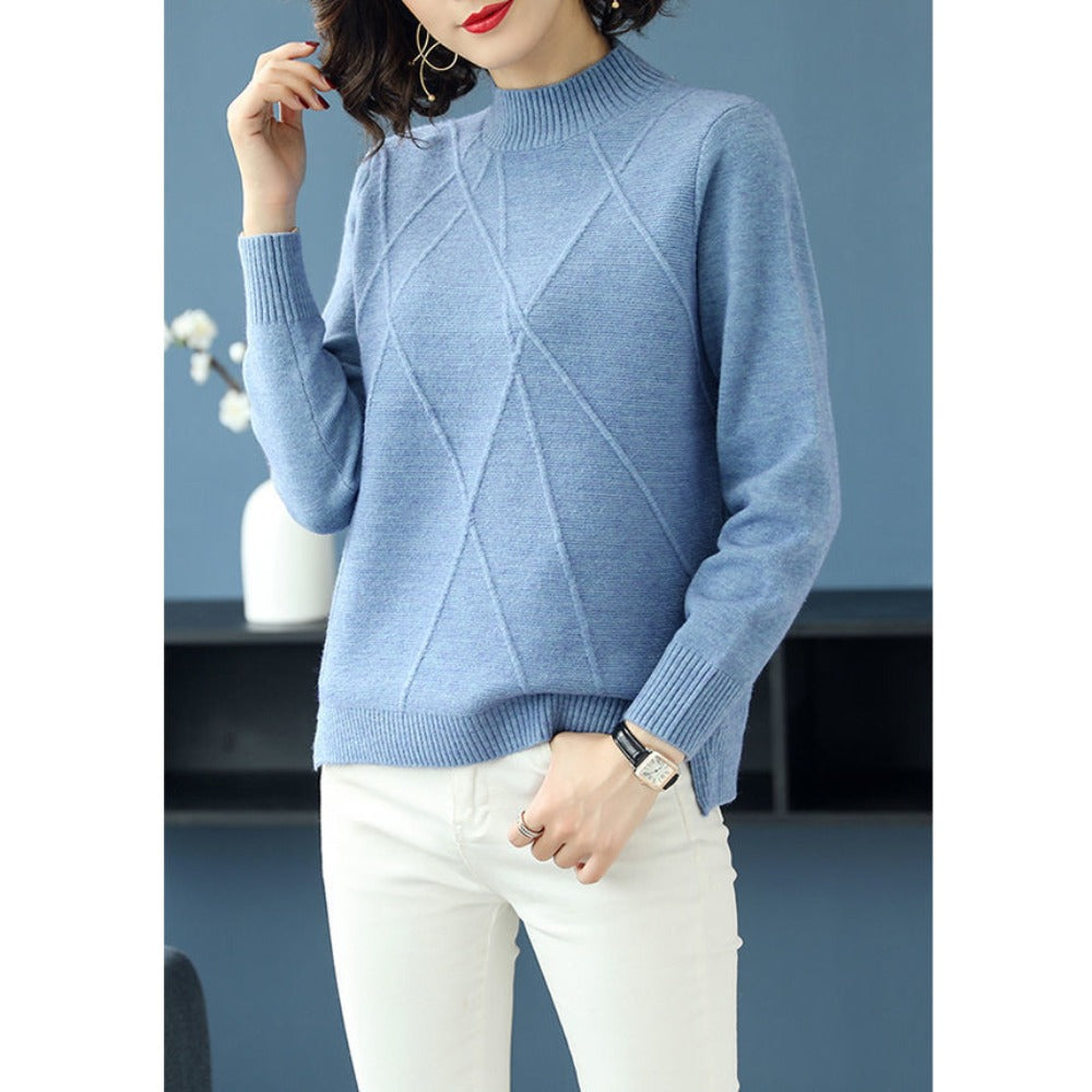 Maglione lavorato a maglia con bottoni laterali da donna – Romana