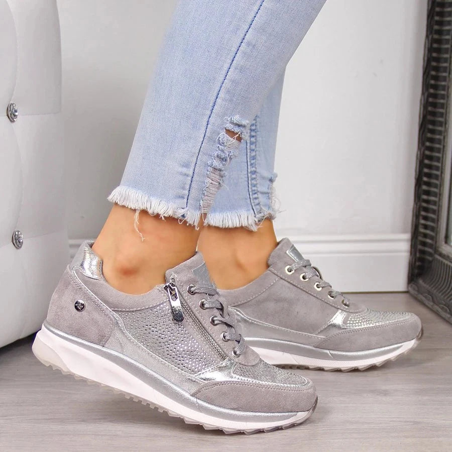Baskets plateforme tendance femme | Lacets et fermeture éclair