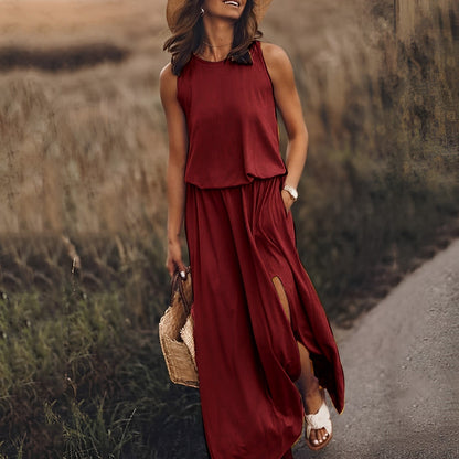 Damen Sommerkleid mit Seitenschlitz | Maxi