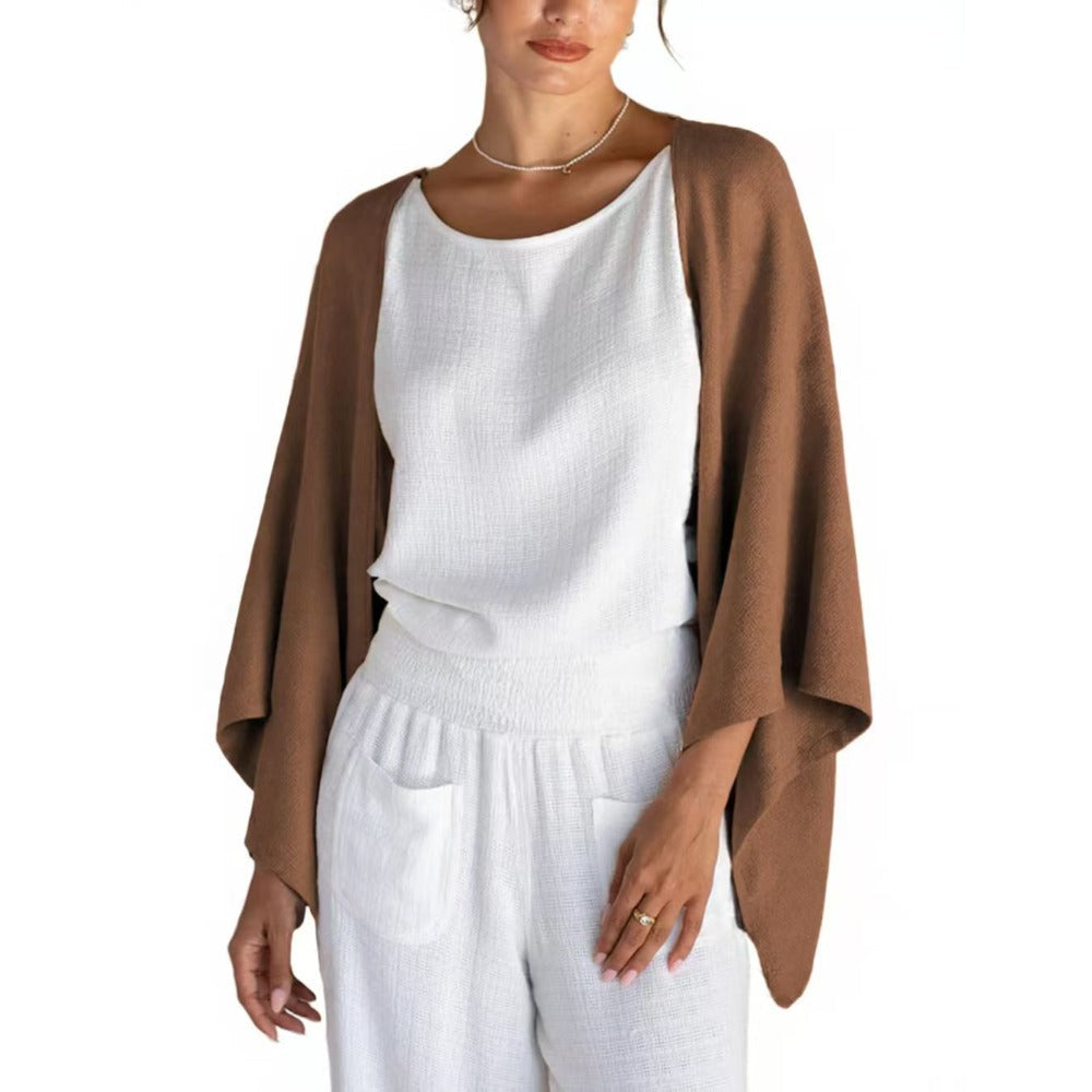 Cardigan tricoté à ouverture devant pour femmes - Fatima