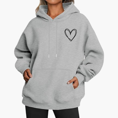 Sweat à capuche femme | Imprimé cœur