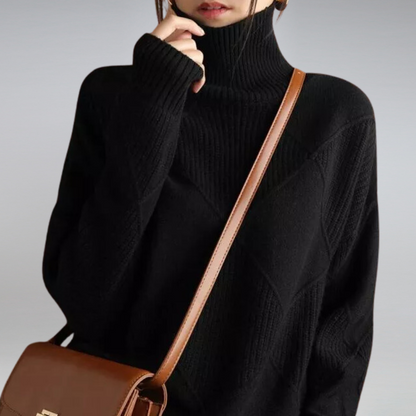 Femme Pull col roulé oversize | Long