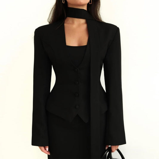Blazer con maniche lunghe e sciarpa da donna - Rosella