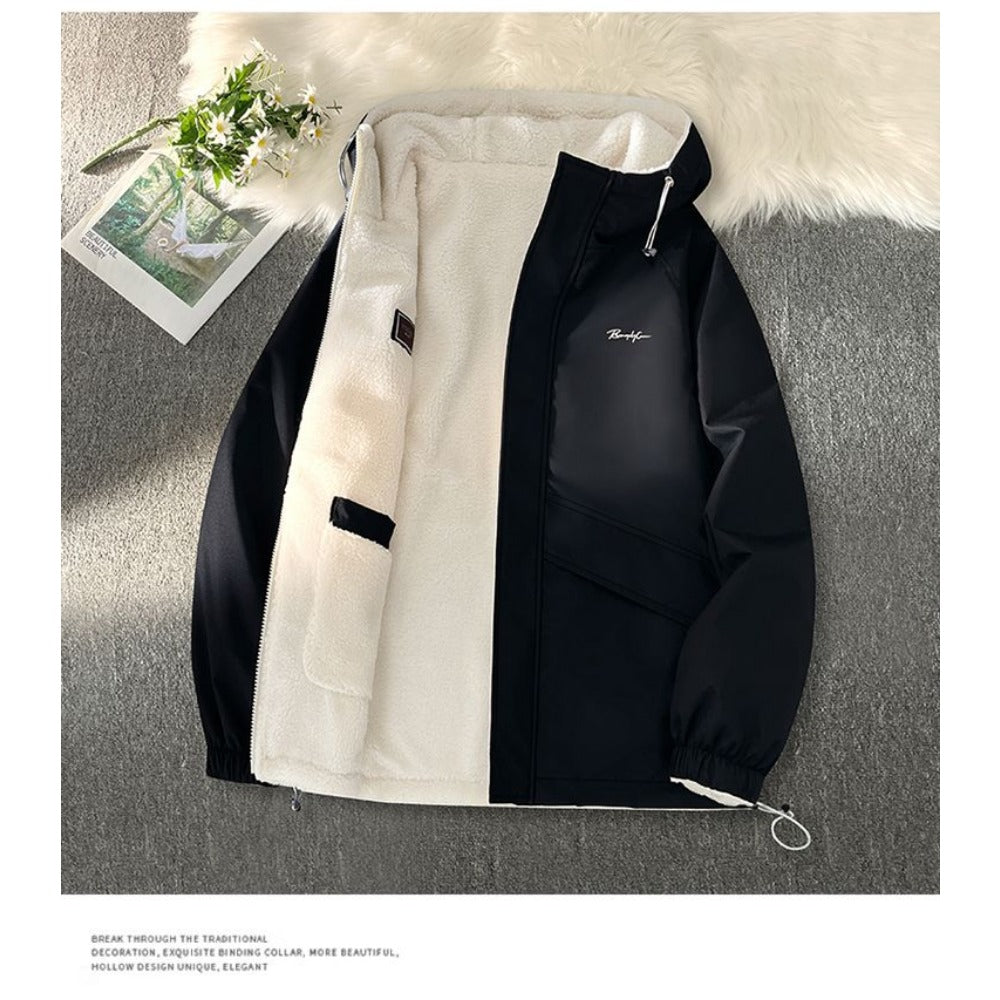 Giacca con cappuccio reversibile con fodera in pile da uomo – Gabriel