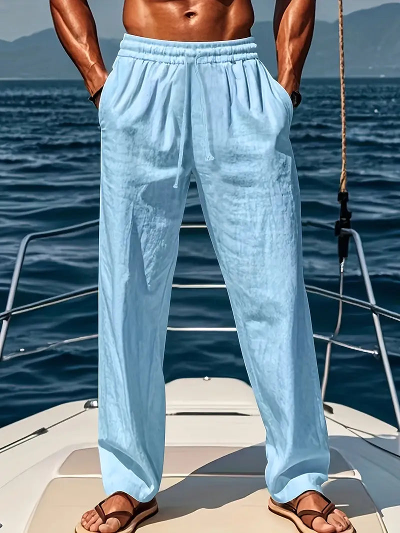 Pantalon long en lin pour hommes | Été