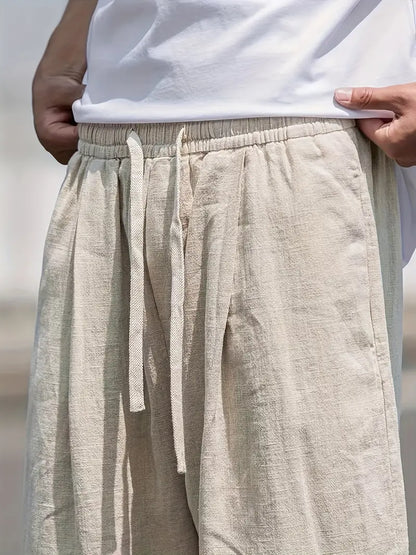Pantalon en lin ample baggy homme | Décontracté