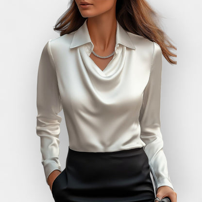 Blouse satinée élégante avec paillettes pour femme