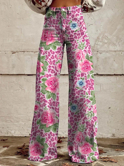 Damen Lässig Hohe Taille Baggy Jeans | Weites Bein