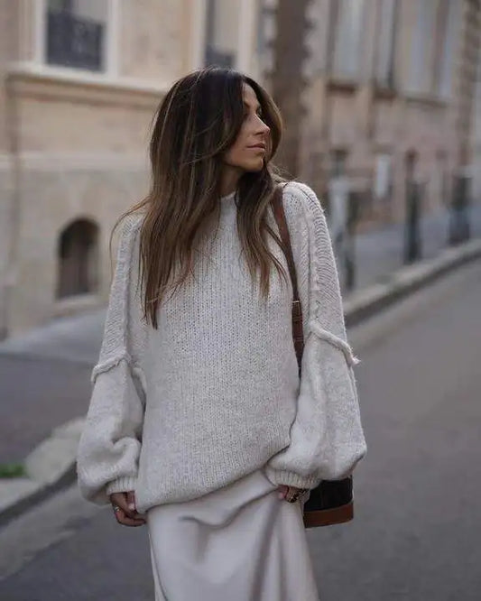 Maglione lavorato a maglia oversize da donna