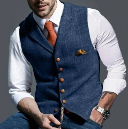 Chaleco de cuadros para hombre | para bodas y negocios