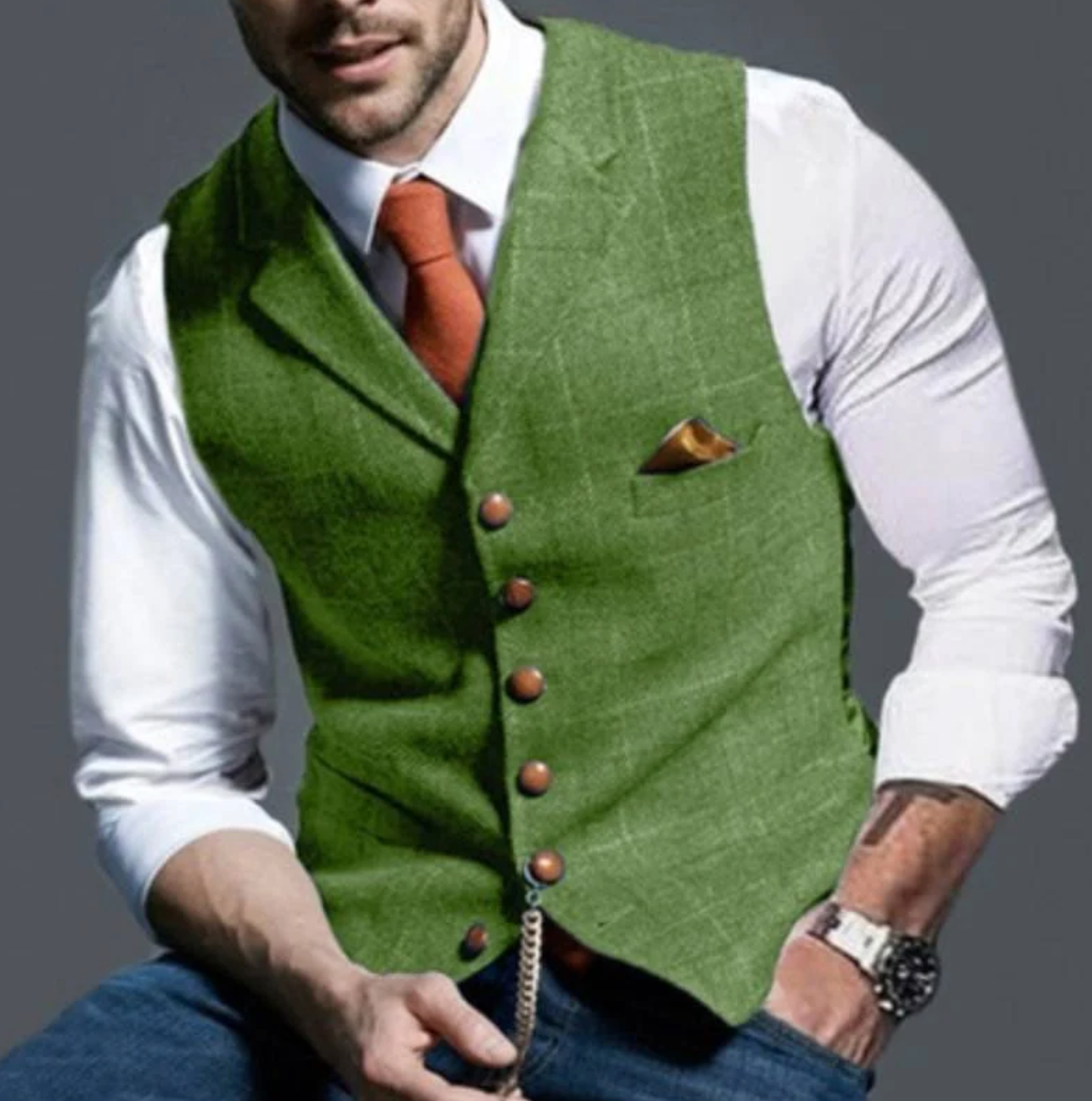 Chaleco de cuadros para hombre | para bodas y negocios