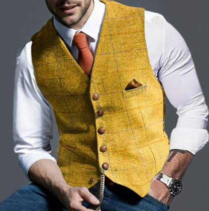Chaleco de cuadros para hombre | para bodas y negocios