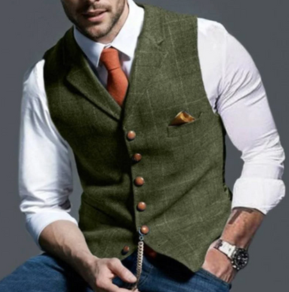 Chaleco de cuadros para hombre | para bodas y negocios