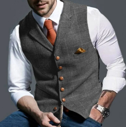 Chaleco de cuadros para hombre | para bodas y negocios