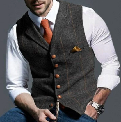 Chaleco de cuadros para hombre | para bodas y negocios