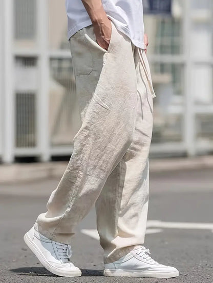 Pantalon en lin ample baggy homme | Décontracté