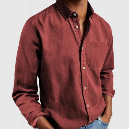 Chemise décontractée à boutons avec poche poitrine pour hommes