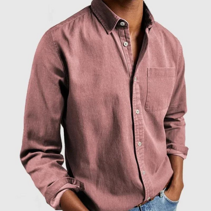 Chemise décontractée à boutons avec poche poitrine pour hommes