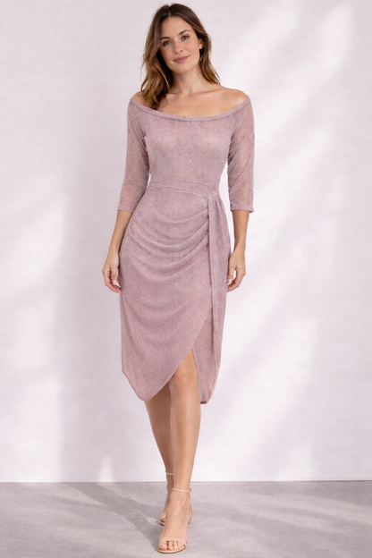 Women's Off-Shoulder Wedding Guest Dress | Midi