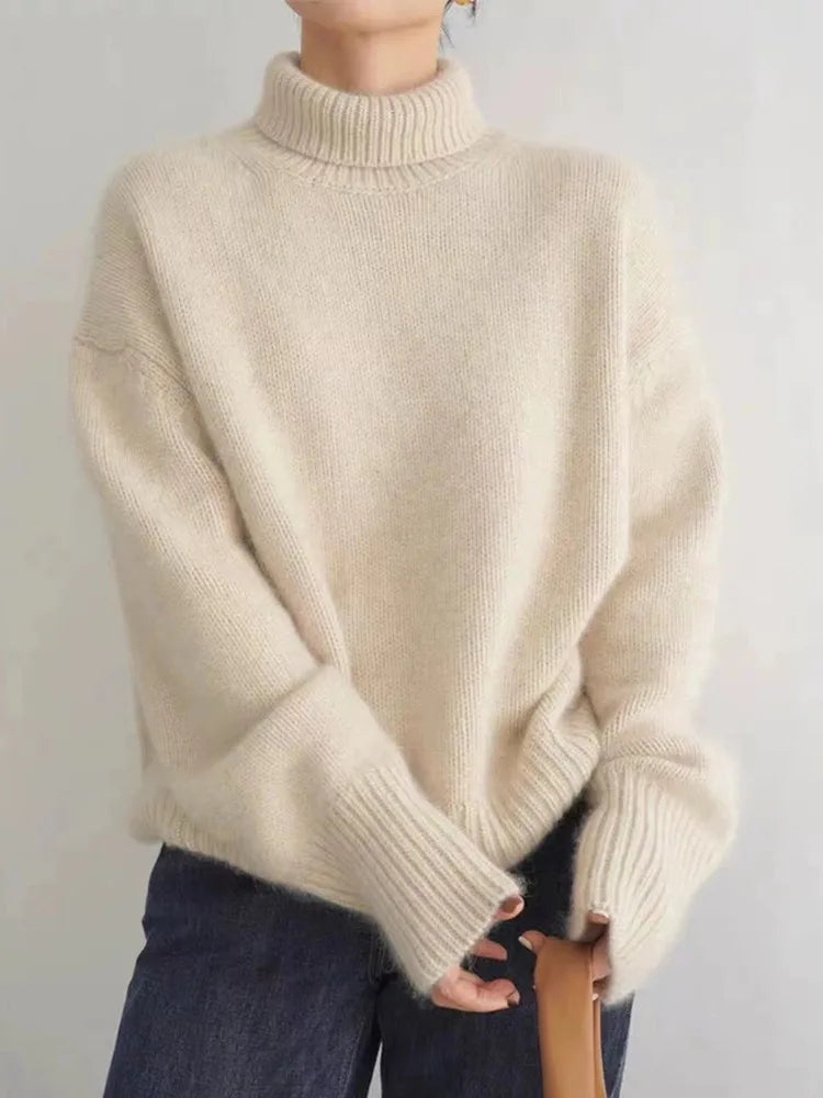 Pull col roulé élégant femme | Chaud