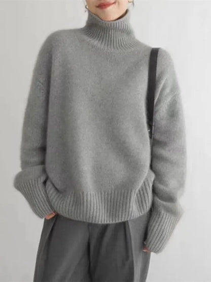 Pull col roulé élégant femme | Chaud