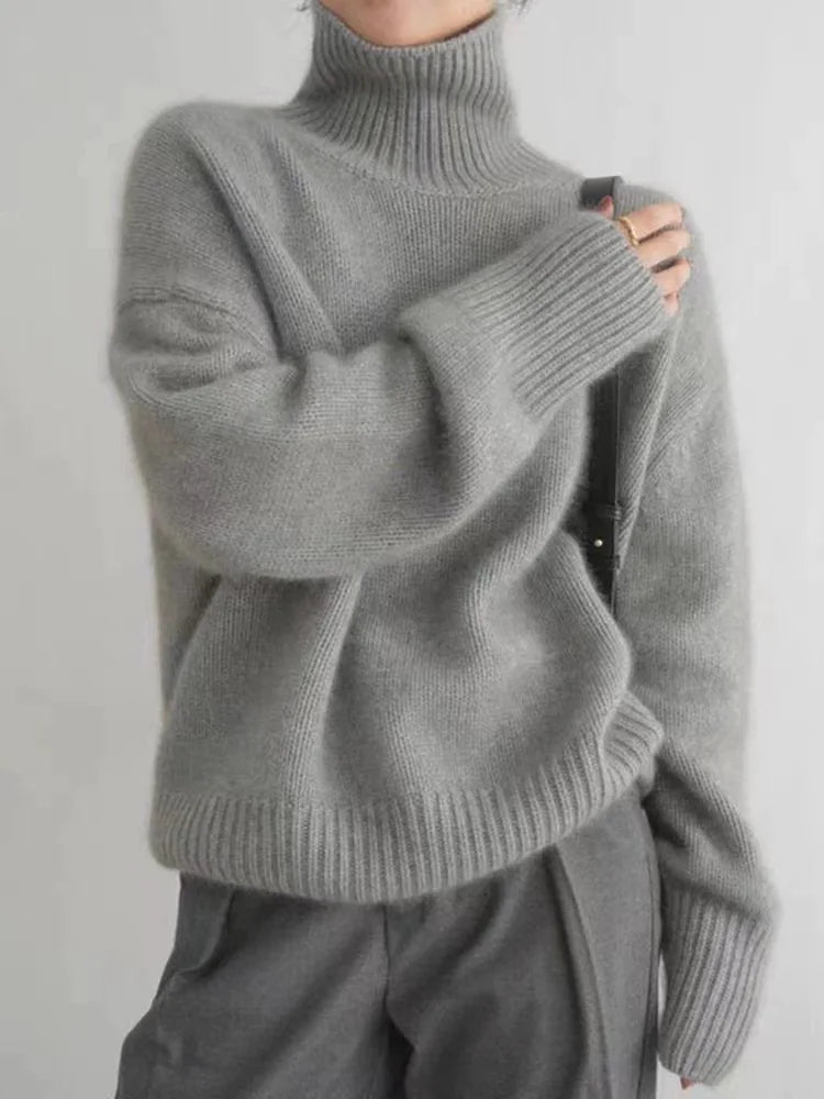 Pull col roulé élégant femme | Chaud