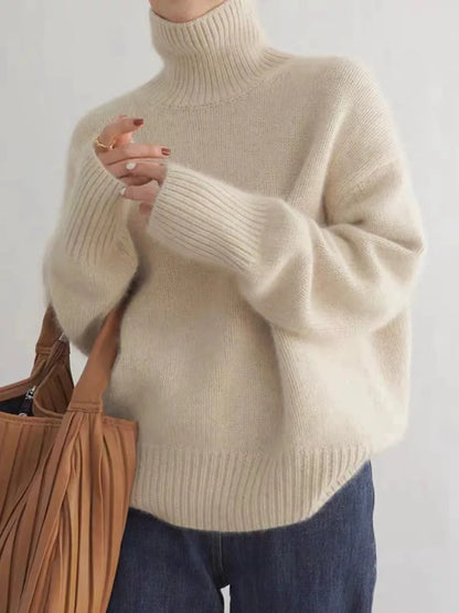 Pull col roulé élégant femme | Chaud
