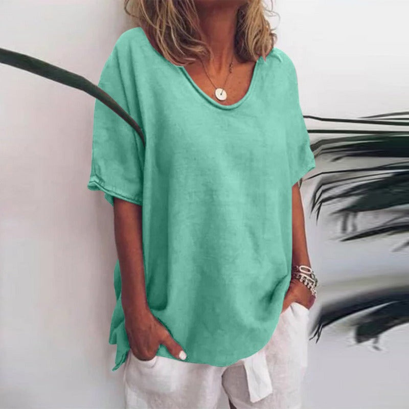 T-shirt décontracté à manches courtes pour femmes | Coupe ample