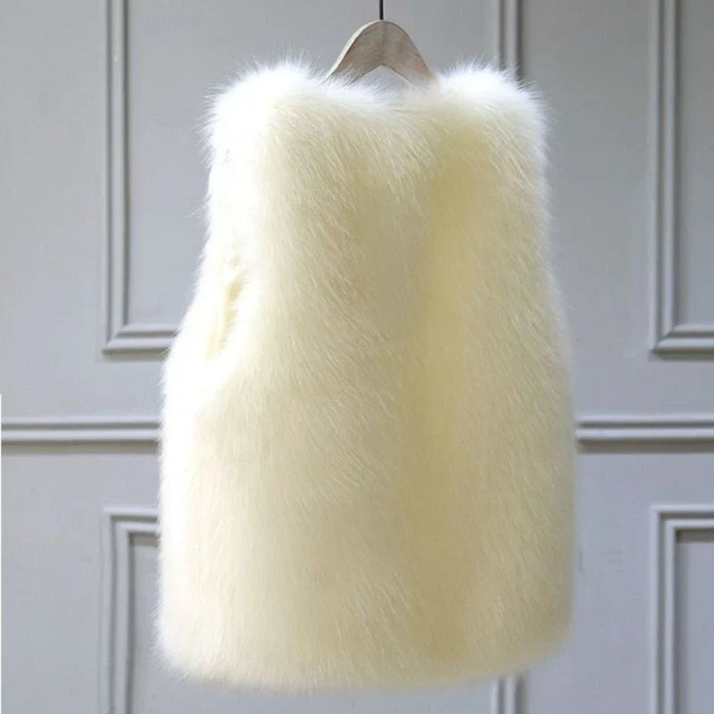 Veste sans manches en fausse fourrure femme | Hiver