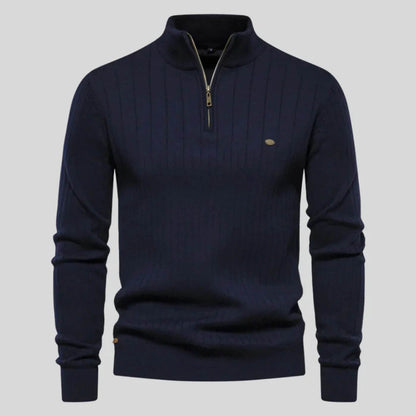 Suéter cómodo con cremallera para hombre