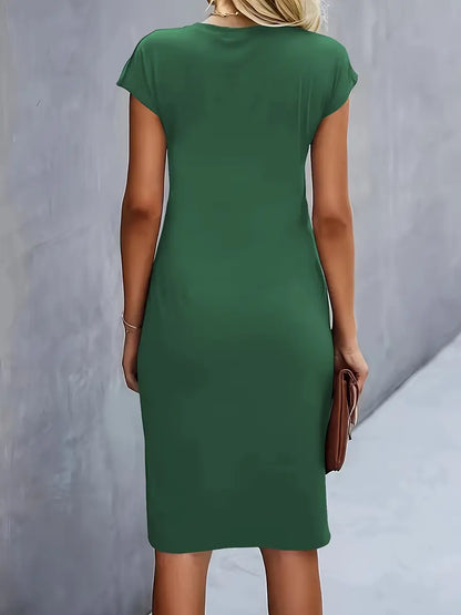 Women's Crew Neck Cocktail Dress | Midi