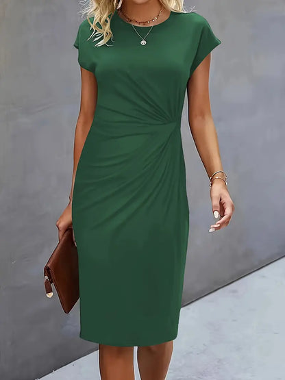 Women's Crew Neck Cocktail Dress | Midi