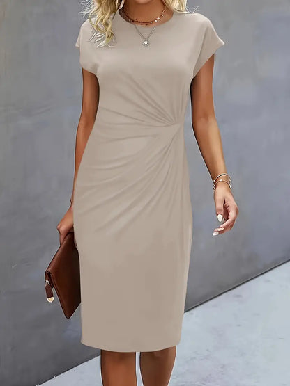 Women's Crew Neck Cocktail Dress | Midi
