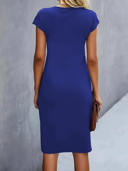 Women's Crew Neck Cocktail Dress | Midi