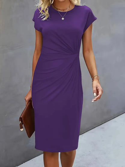 Women's Crew Neck Cocktail Dress | Midi