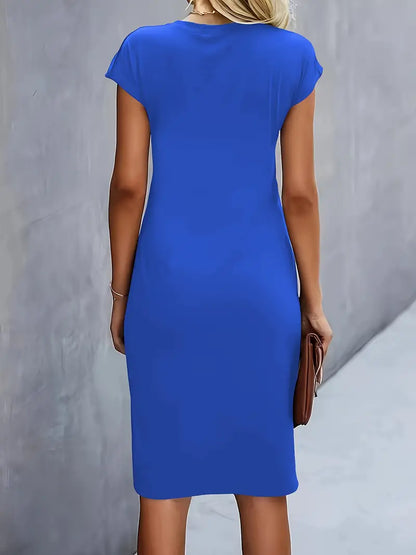 Women's Crew Neck Cocktail Dress | Midi