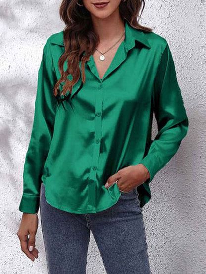 Damen Formelle Knopfleiste Bluse | Lockere Passform
