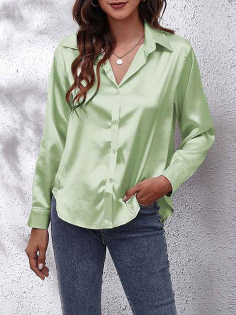 Damen Formelle Knopfleiste Bluse | Lockere Passform