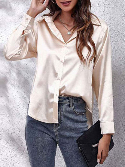Damen Formelle Knopfleiste Bluse | Lockere Passform