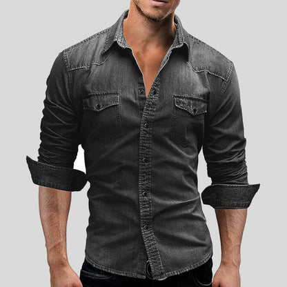 Chemise manches longues avec patte de boutonnage homme | Avec poches poitrine