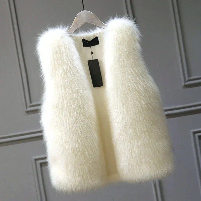 Veste sans manches en fausse fourrure femme | Hiver