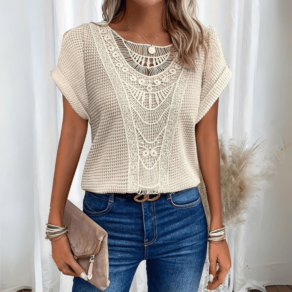 Top d'été bohème femme | Manches courtes