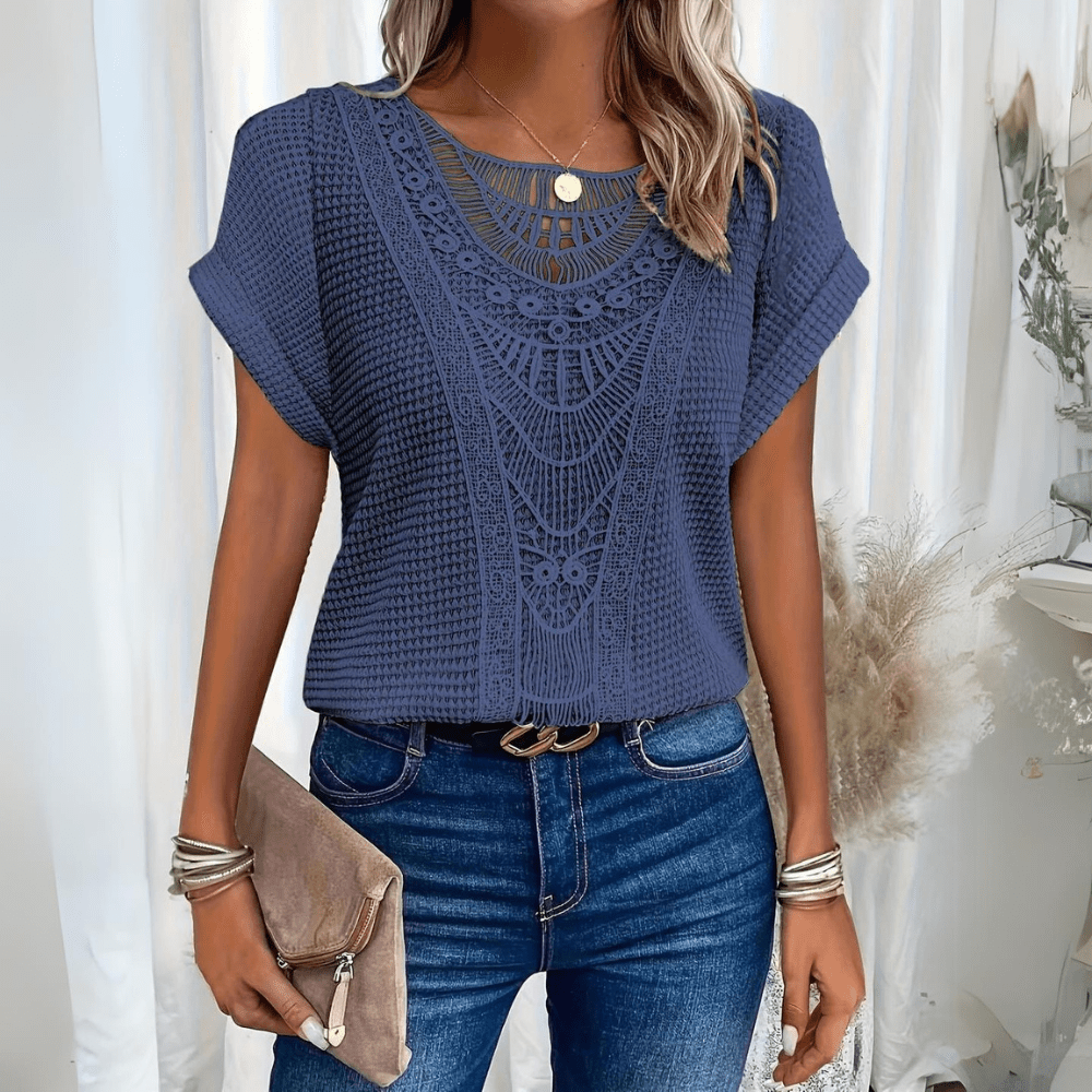 Top d'été bohème femme | Manches courtes