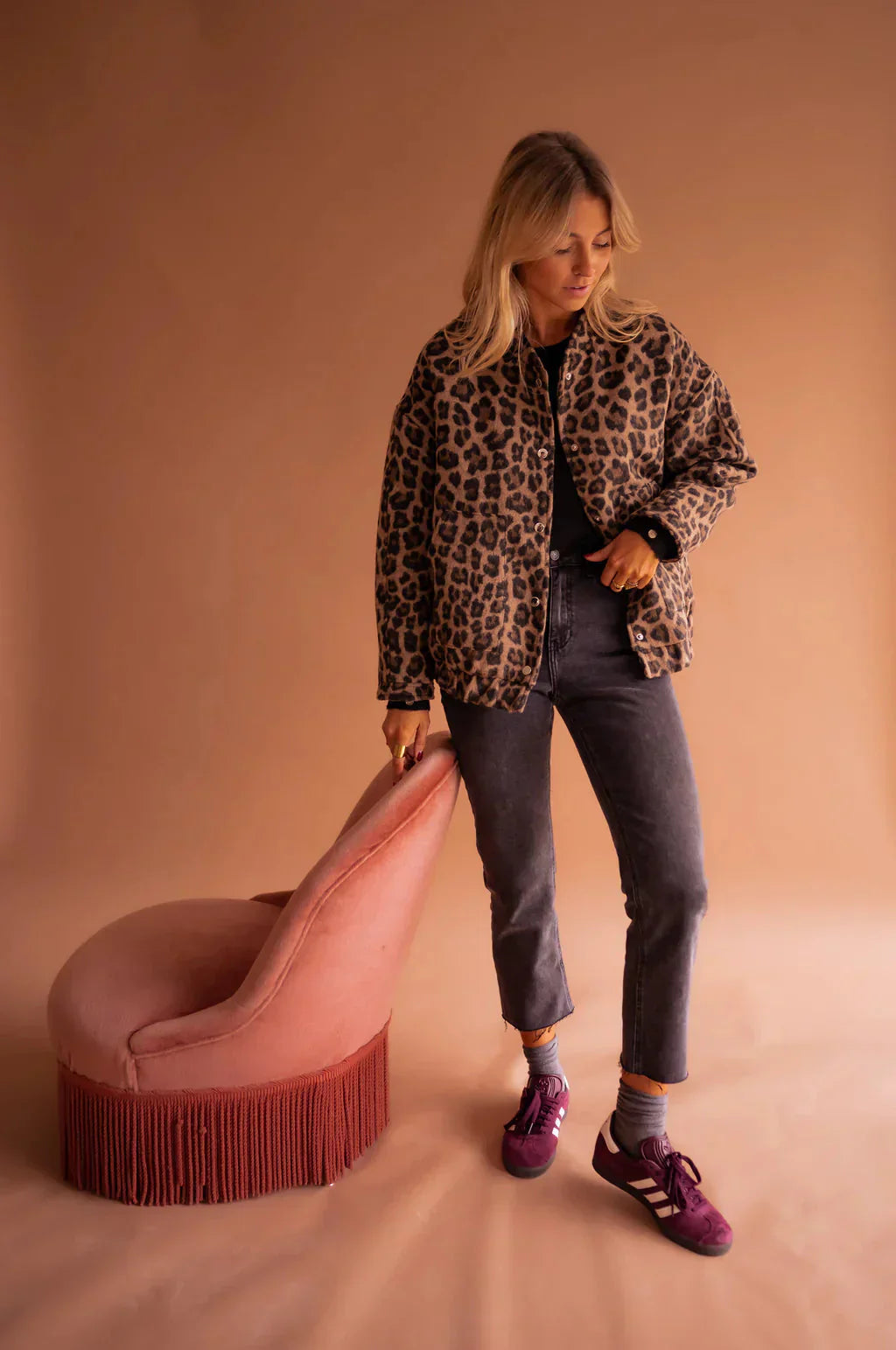 Veste bomber hiver femme | Imprimé léopard