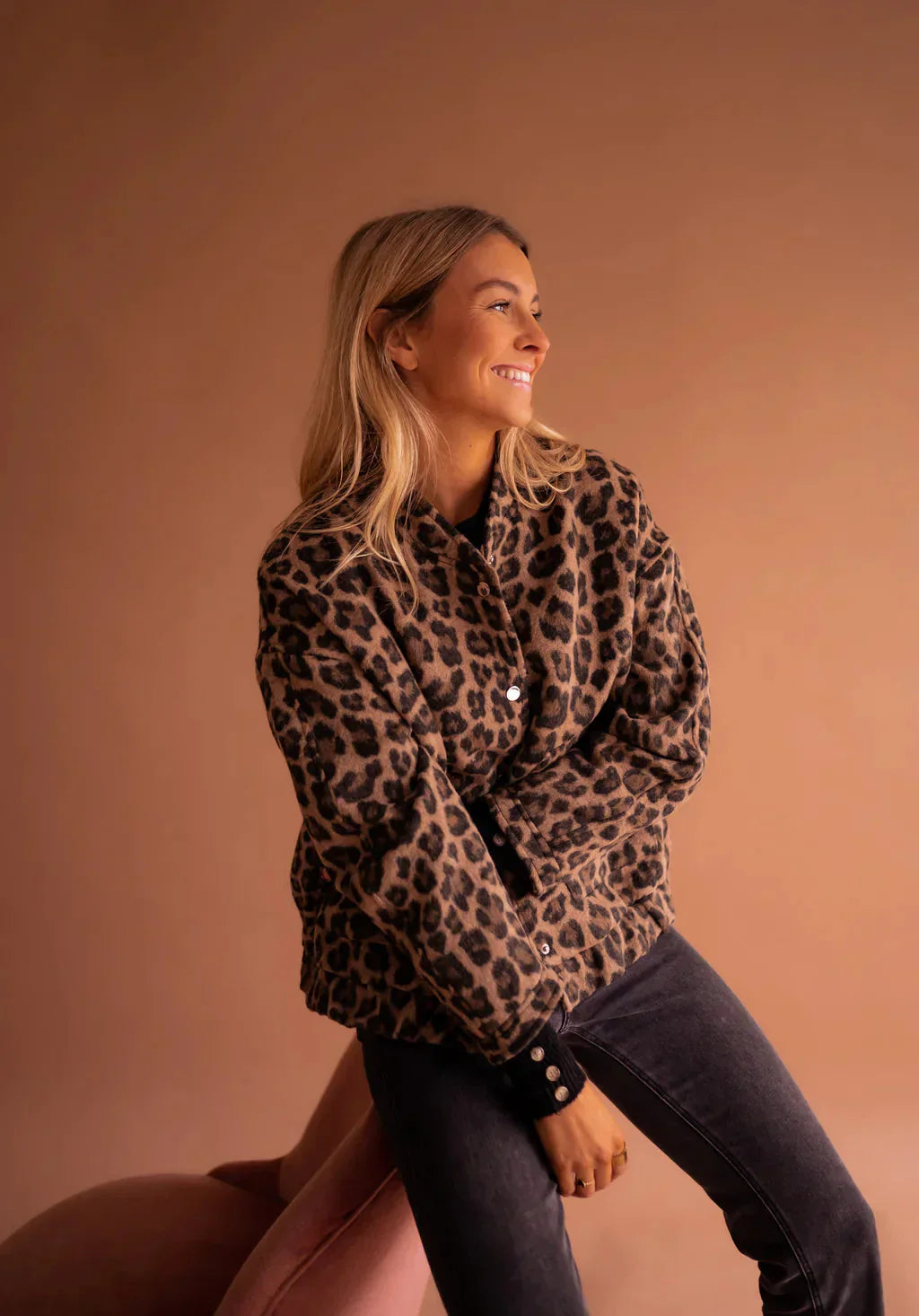 Veste bomber hiver femme | Imprimé léopard